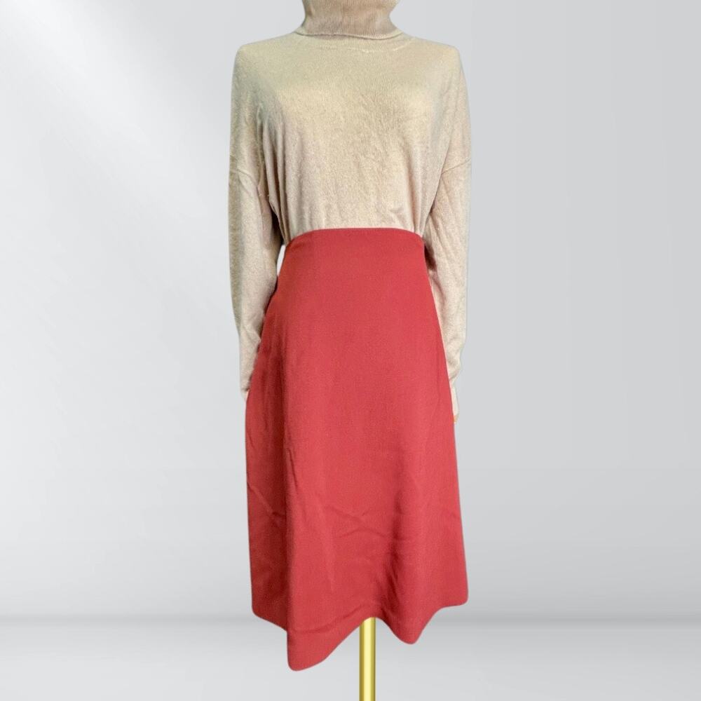 QL2 Italy Ginger Wool Flared Skirt